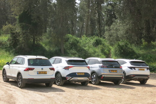קיה ספורטז', יונדאי טוסון, פיג'ו 3008 ופולקסווגן טיגואן קיה ספורטז', יונדאי טוסון, פיג'ו 3008 ופולקסווגן טיגואן